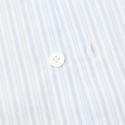 [New] Bagutta Cotton Striped Dress Shirt Blue x White [40] [Condition Rank N] [Men&