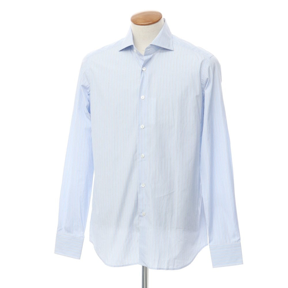 [New] Bagutta Cotton Striped Dress Shirt Light Blue [40] [Condition Rank N] [Men&