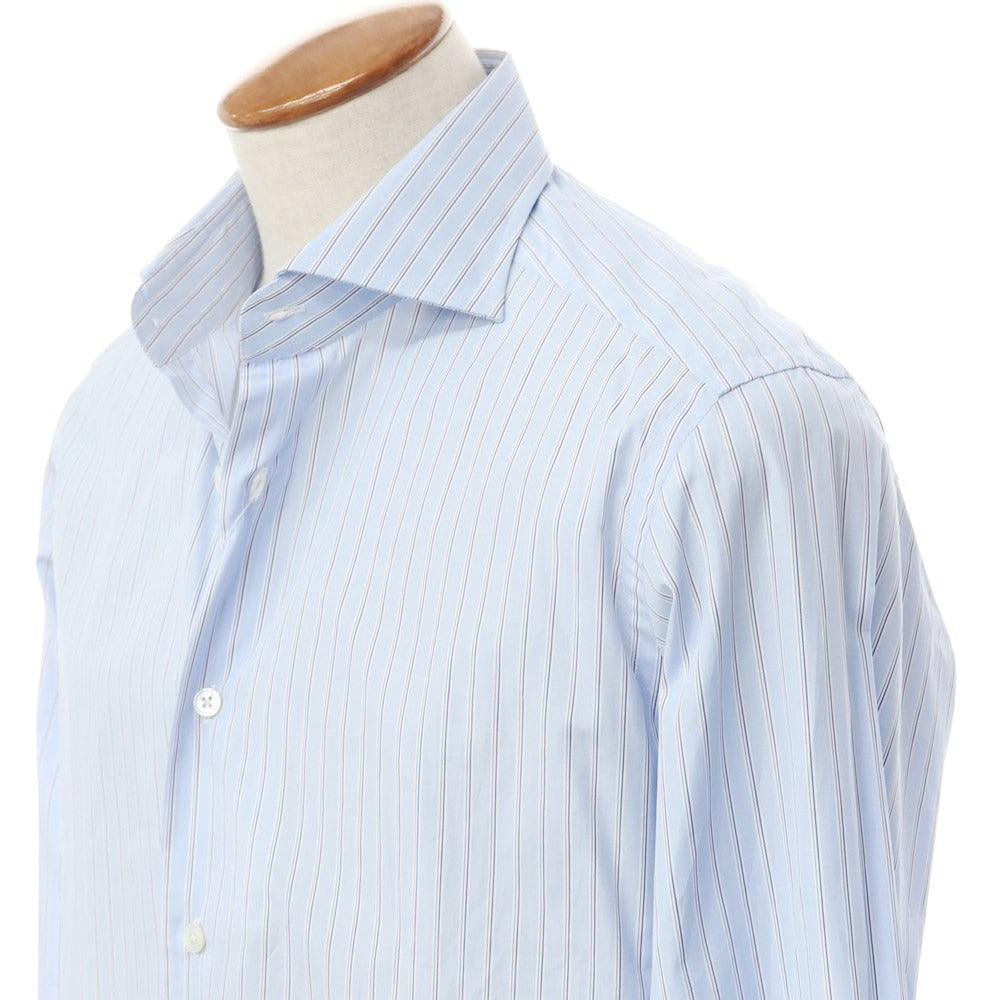 [New] Bagutta Cotton Striped Dress Shirt Light Blue [40] [Condition Rank N] [Men&