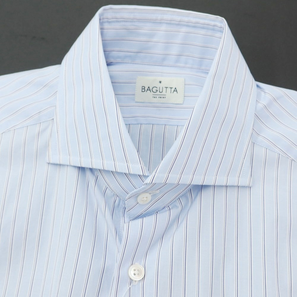 [New] Bagutta Cotton Striped Dress Shirt Light Blue [40] [Condition Rank N] [Men&