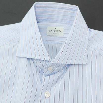 [New] Bagutta Cotton Striped Dress Shirt Light Blue [40] [Condition Rank N] [Men&