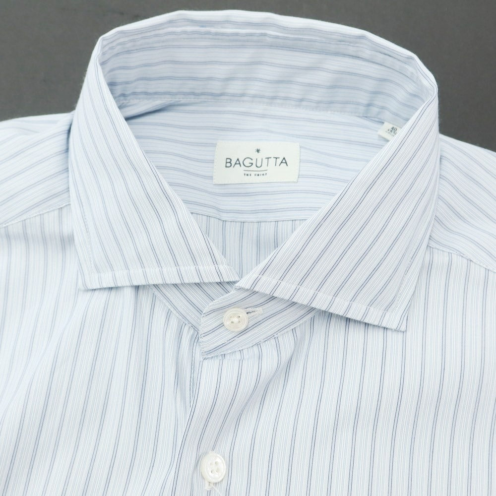 [New] Bagutta Cotton Striped Dress Shirt Light Blue [40] [Condition Rank N] [Men&