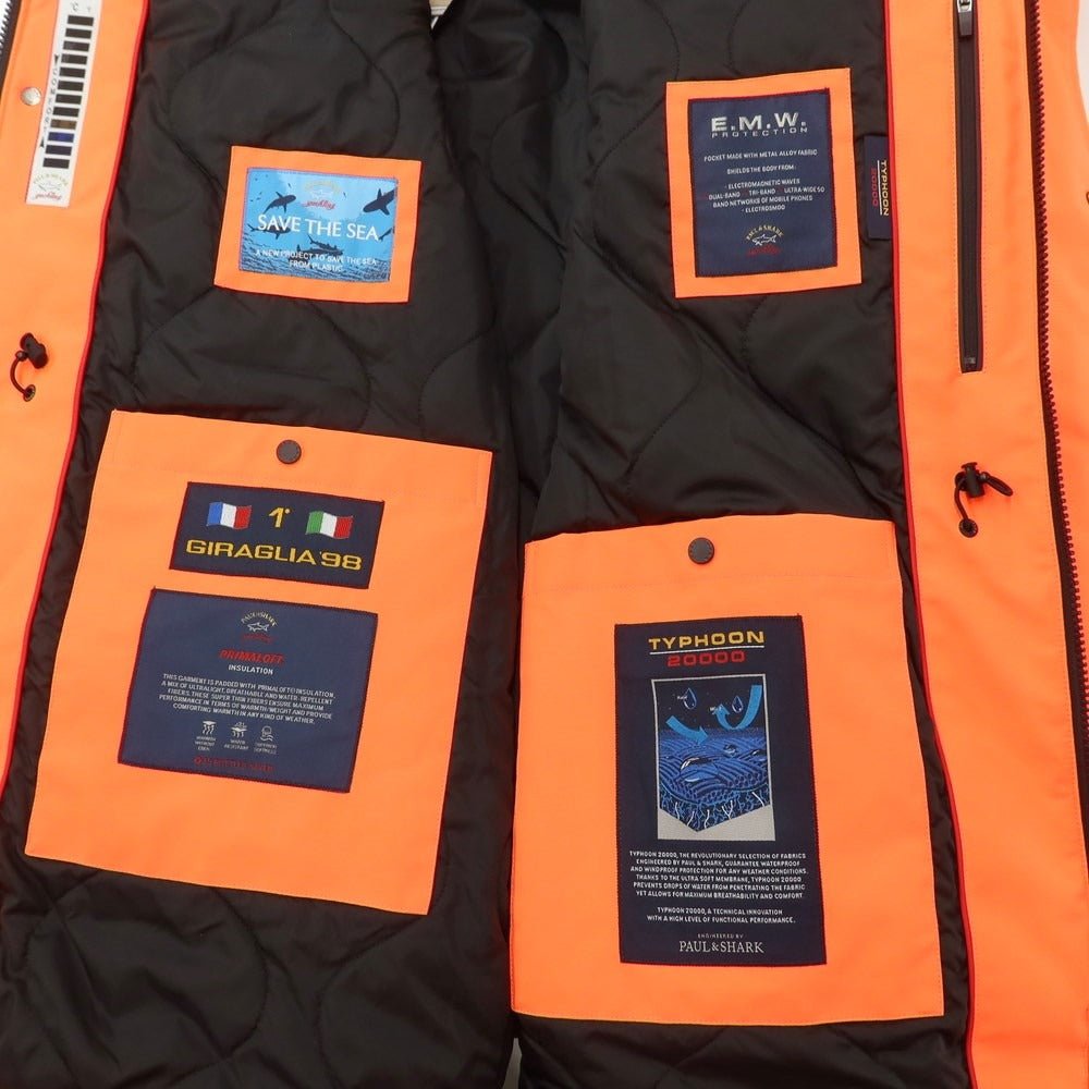 [New] Paul &amp;amp; Shark TYPOON 20000 Padded Down Coat Fluorescent Orange [Size L] [ORG] [A/W] [Condition Rank N] [Men&