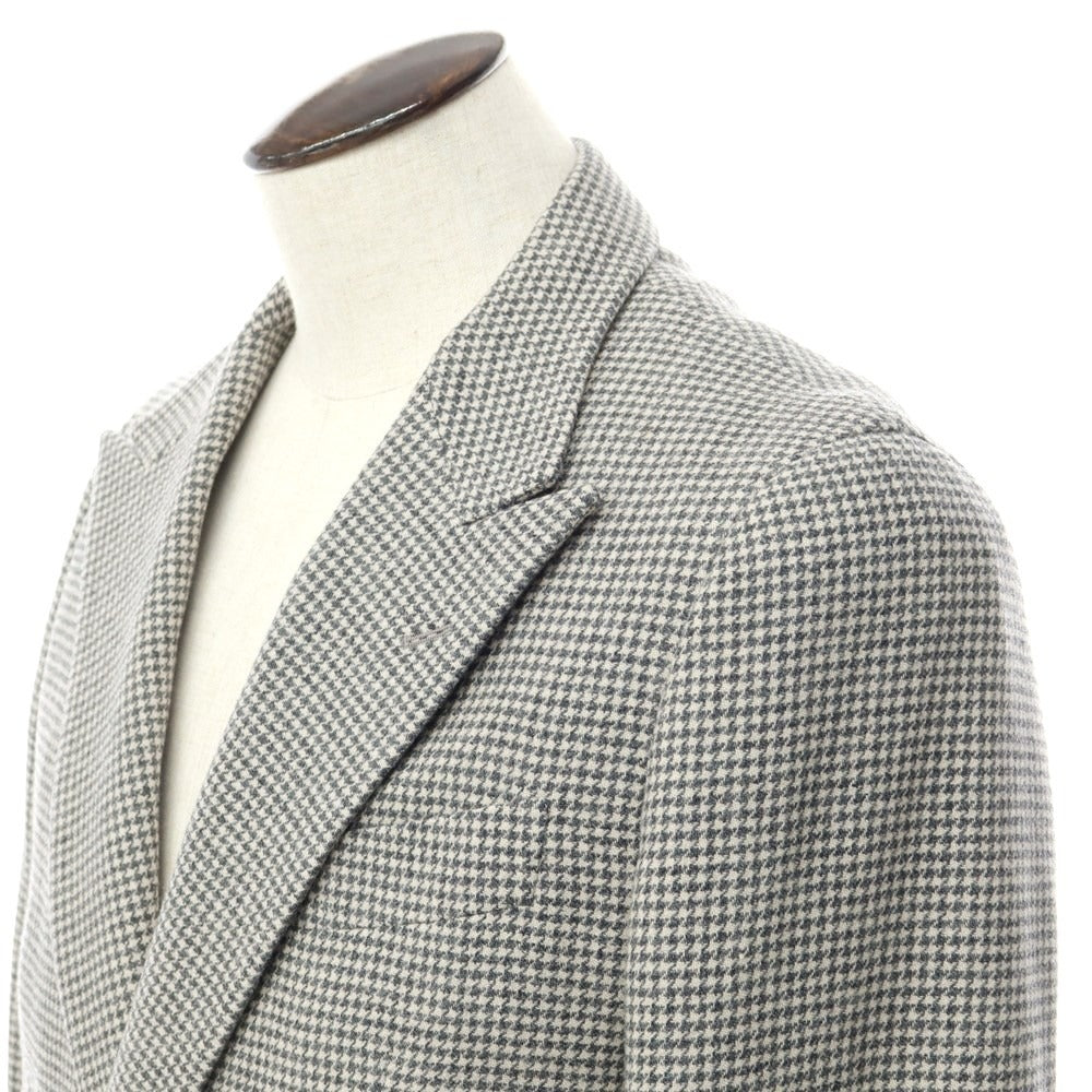 [Used] UNITED ARROWS Wool Houndstooth Pattern Double Breasted Jacket Gray x Ivory [48] [Condition Rank C] [Men&