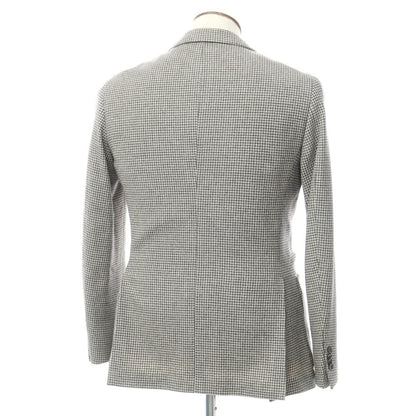 [Used] UNITED ARROWS Wool Houndstooth Pattern Double Breasted Jacket Gray x Ivory [48] [Condition Rank C] [Men&