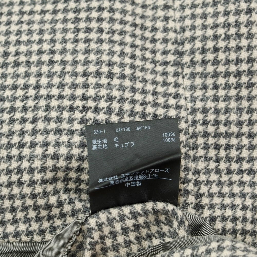 [Used] UNITED ARROWS Wool Houndstooth Pattern Double Breasted Jacket Gray x Ivory [48] [Condition Rank C] [Men&