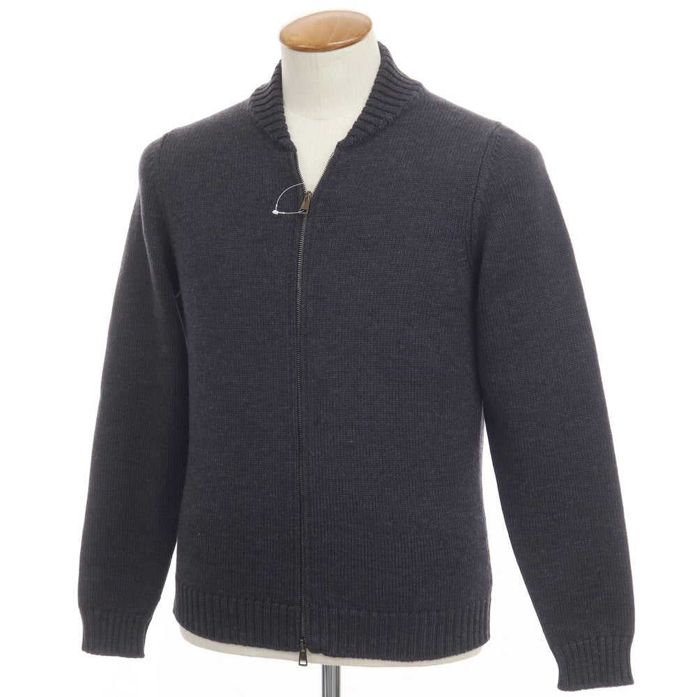 【中古】ザノーネ ZANONE ミドルゲージウール ジップアップカーディガン チャコールグレー【サイズ46】【GRY】【A/W】【状態ランクB】【メンズ】【768773】