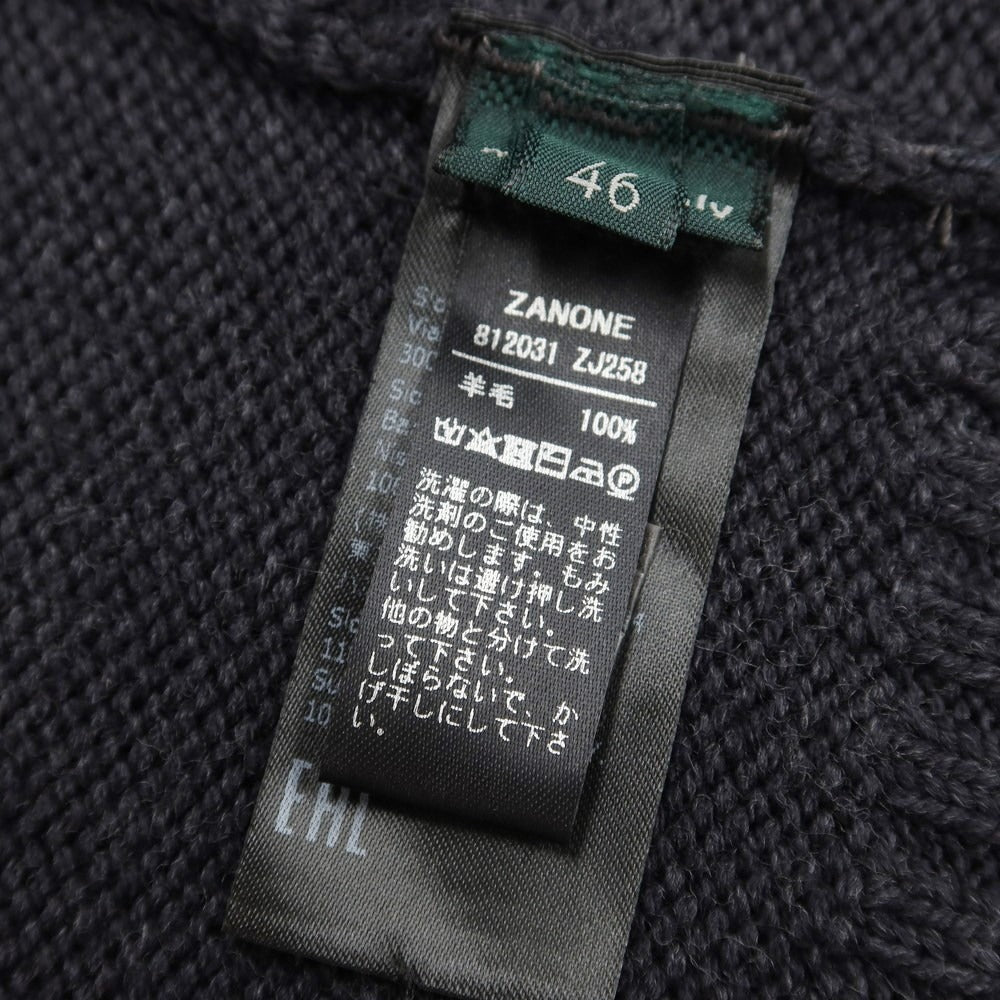 [Used] ZANONE mid-gauge wool zip-up cardigan, charcoal gray [size 46] [GRY] [A/W] [Condition rank B] ​​[Men&