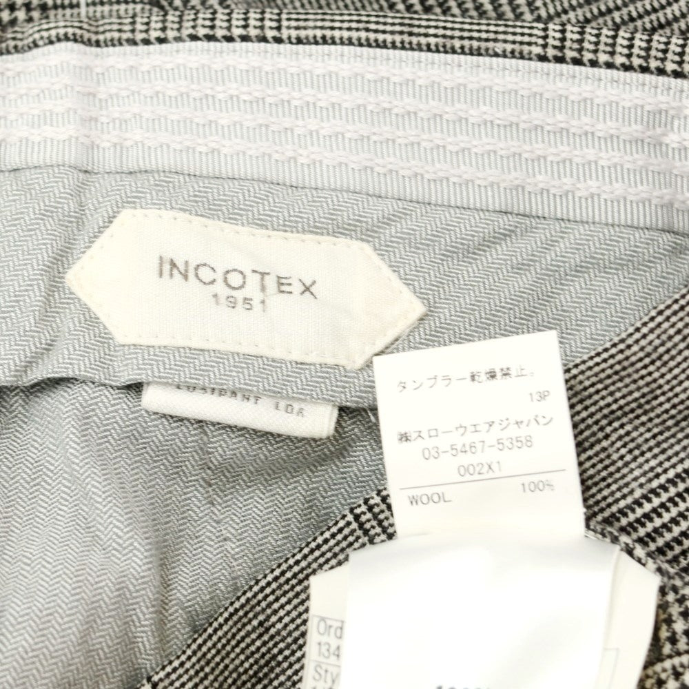 [Used] INCOTEX Wool Check Dress Slacks Pants, Grey [Size 46] [GRY] [A/W] [Condition Rank B] ​​[Men&