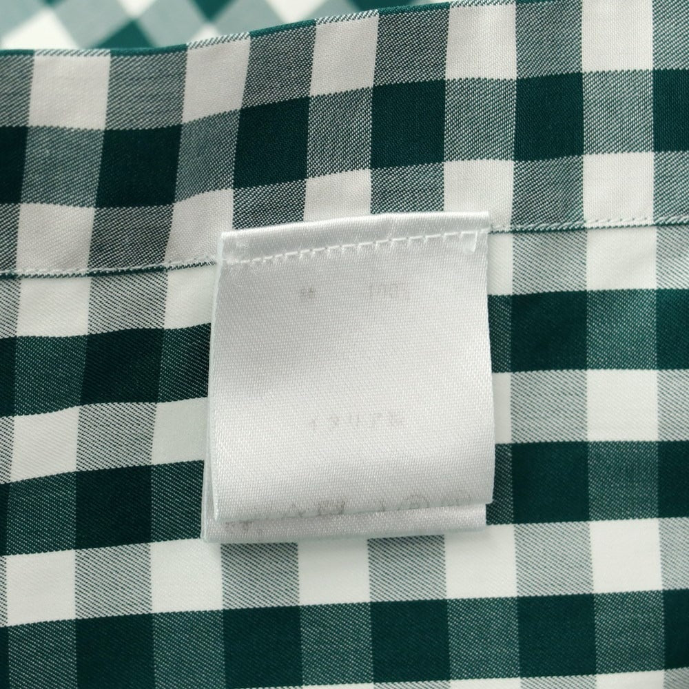 [Used] Finamore Cotton Check Horizontal Collar Casual Shirt Green x White [37] [Condition Rank B] [Men&