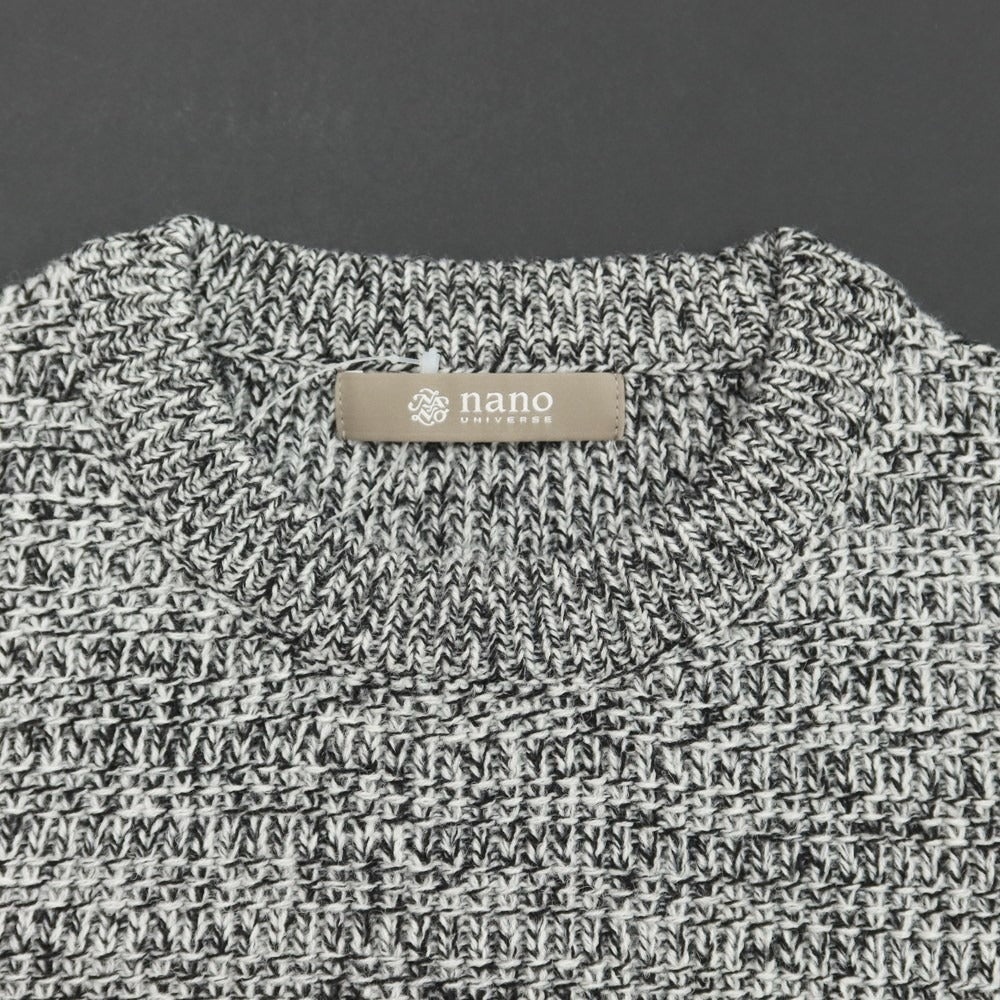 [Used] Nano Universe Mid Gauge Acrylic Wool Crew Neck Knit Black x White [Size S] [GRY] [A/W] [Condition Rank B] ​​[Men&