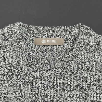 [Used] Nano Universe Mid Gauge Acrylic Wool Crew Neck Knit Black x White [Size S] [GRY] [A/W] [Condition Rank B] ​​[Men&