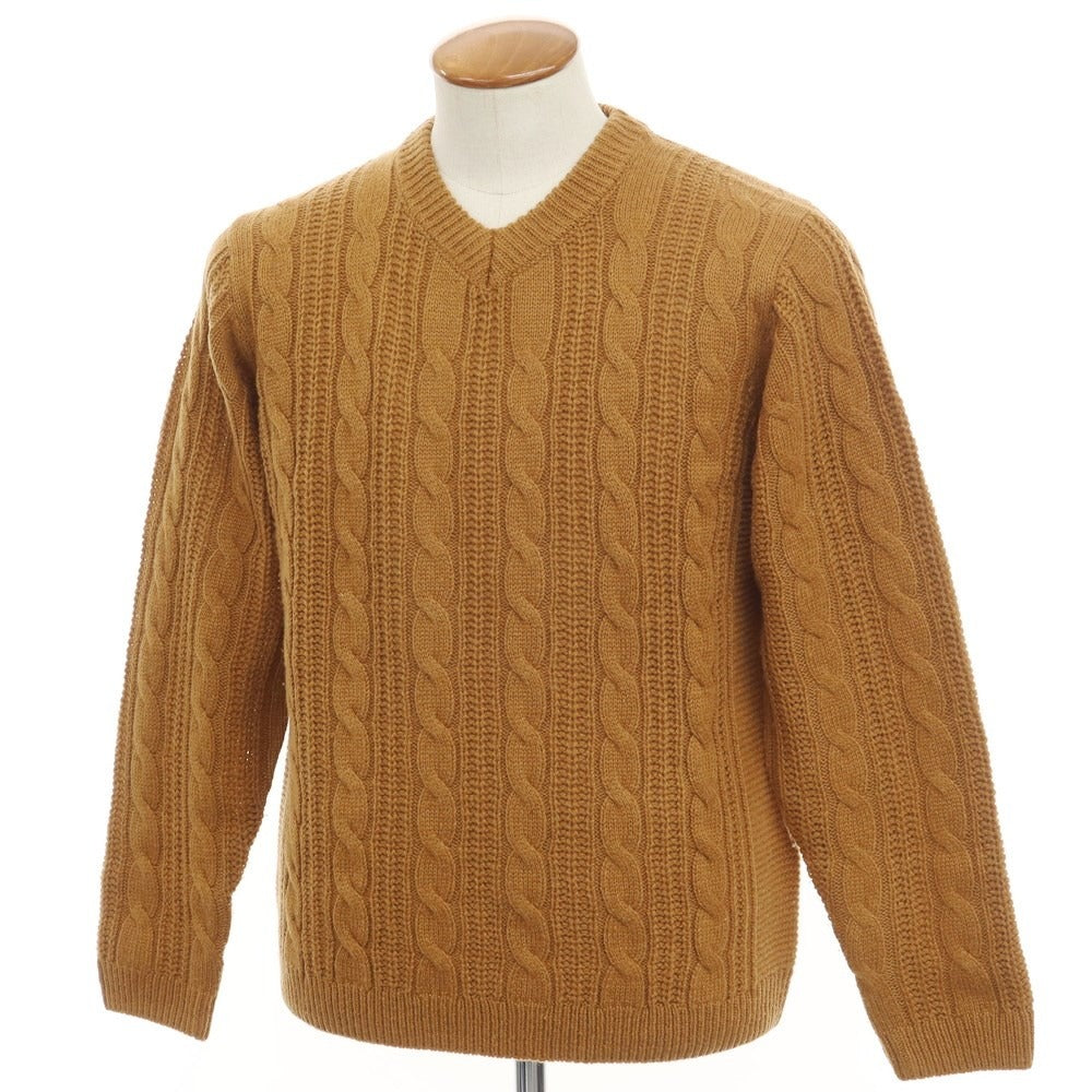 [Used] nano universe mid-gauge acrylic wool cashmere crew neck knit camel brown [size M] [BRW] [A/W] [condition rank B] ​​[men&