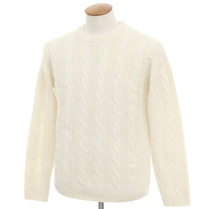 [Used] nano universe mid-gauge acrylic wool cashmere crew neck knit ivory [size M] [WHT] [A/W] [condition rank B] ​​[men&