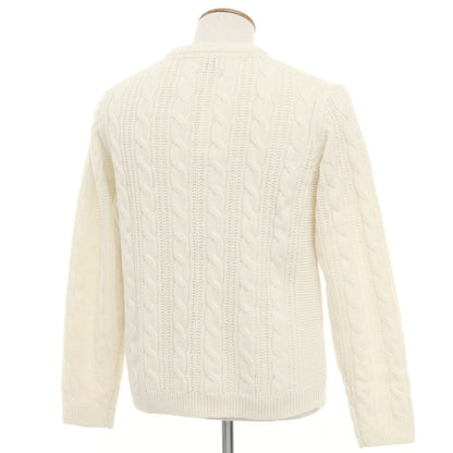 [Used] nano universe mid-gauge acrylic wool cashmere crew neck knit ivory [size M] [WHT] [A/W] [condition rank B] ​​[men&