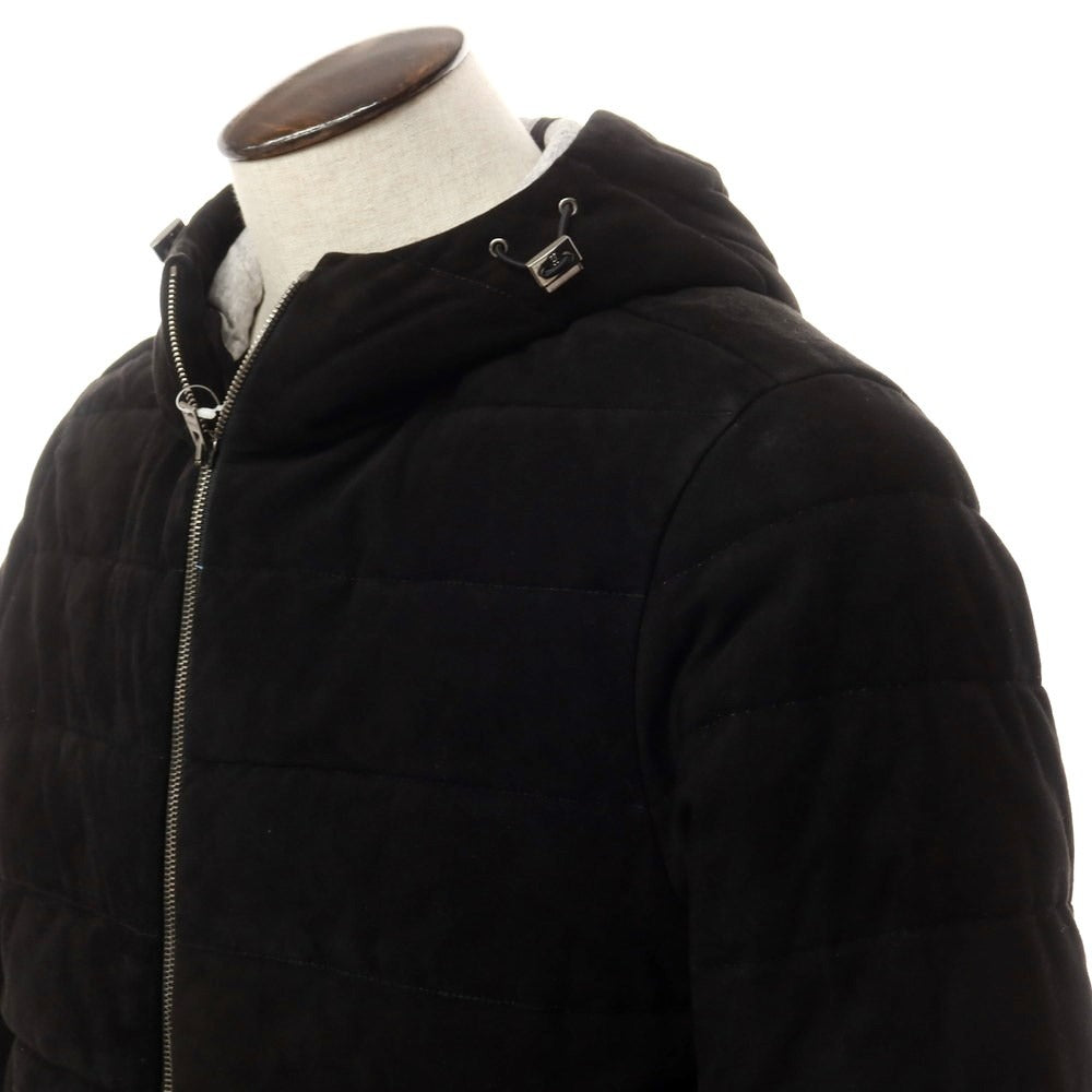 [Used] Herno Goat Suede Leather Padded Blouson Black [50] [Condition Rank C] [Men&