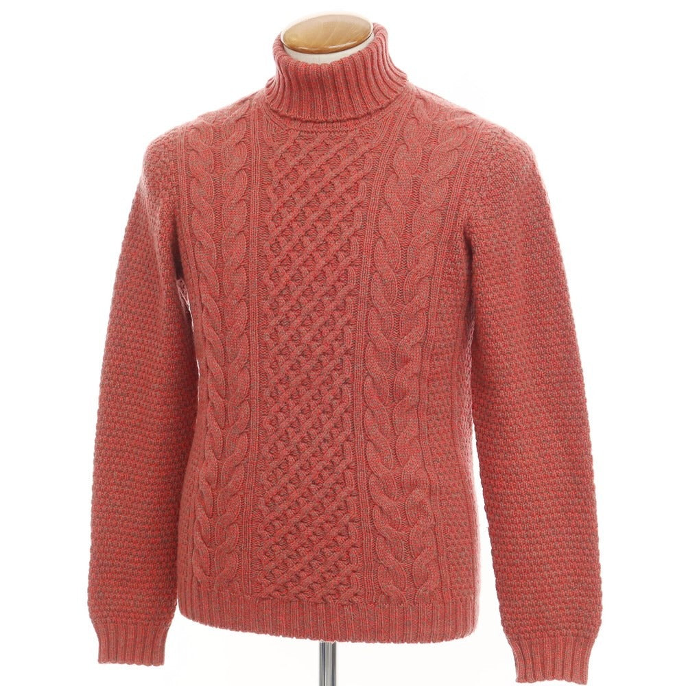 【中古】ドルモア DRUMOHR ミドルゲージウール タートルネックニット レッドxウォームグレー【サイズ48】【RED】【A/W】【状態ランクB】【メンズ】【768772】