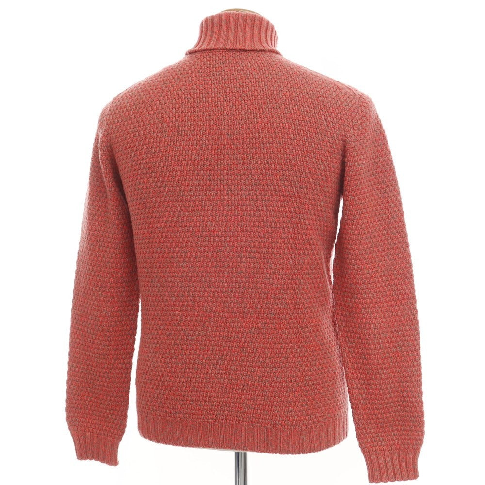 【中古】ドルモア DRUMOHR ミドルゲージウール タートルネックニット レッドxウォームグレー【サイズ48】【RED】【A/W】【状態ランクB】【メンズ】【768772】