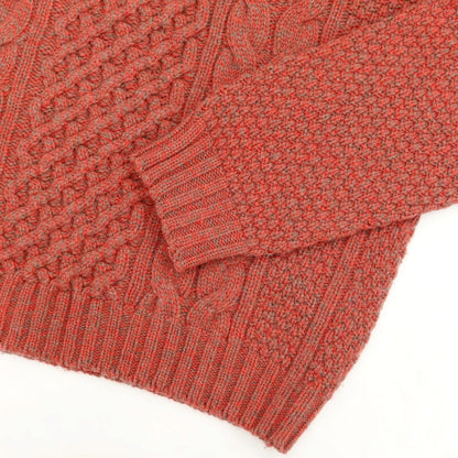 [Used] Drumohr mid-gauge wool turtleneck knit, red x warm gray [size 48] [RED] [A/W] [Condition rank B] ​​[Men&