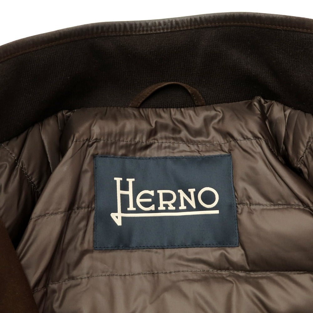 [Used] Herno sheep suede leather padded jacket brown [46] [Condition rank B] ​​[Men&