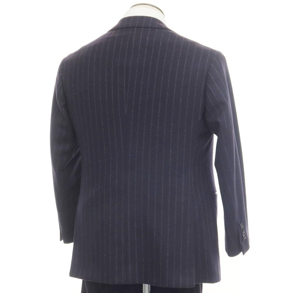 [Used] LIVERANO&amp;amp;LIVERANO Flannel Wool Striped Three-Piece 3-Button Suit Navy x White [No Size (L)] [Condition Rank B] ​​[Men&