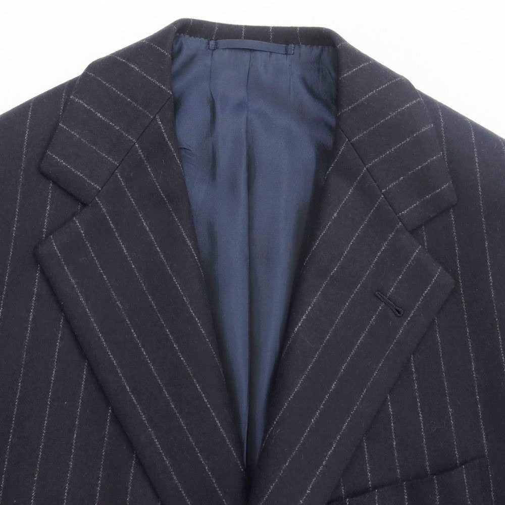 [Used] LIVERANO&amp;amp;LIVERANO Flannel Wool Striped Three-Piece 3-Button Suit Navy x White [No Size (L)] [Condition Rank B] ​​[Men&