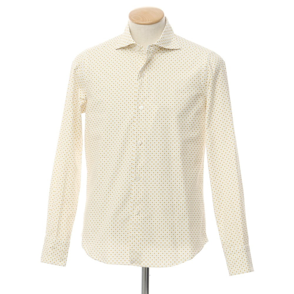 [Used] Finamore Cotton Horizontal Collar Casual Shirt White x Yellow x Blue [S] [Condition Rank B] ​​[Men&