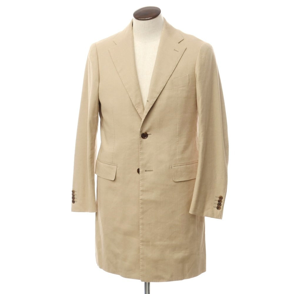 [Used] Brilla per il gusto Linen cotton Chesterfield coat Beige [48] [Condition rank B] [Men&