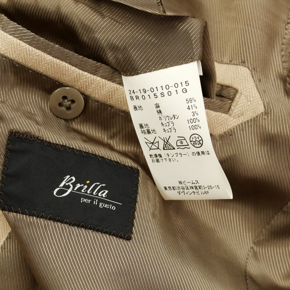 [Used] Brilla per il gusto Linen cotton Chesterfield coat Beige [48] [Condition rank B] [Men&