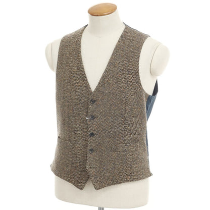 [Used] LARDINI Herringbone Wool Gilet Vest Brown [46] [Condition Rank C] [Men&