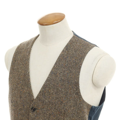 [Used] LARDINI Herringbone Wool Gilet Vest Brown [46] [Condition Rank C] [Men&