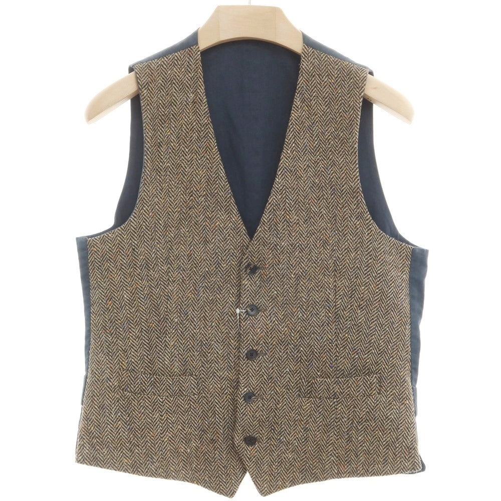 [Used] LARDINI Herringbone Wool Gilet Vest Brown [46] [Condition Rank C] [Men&