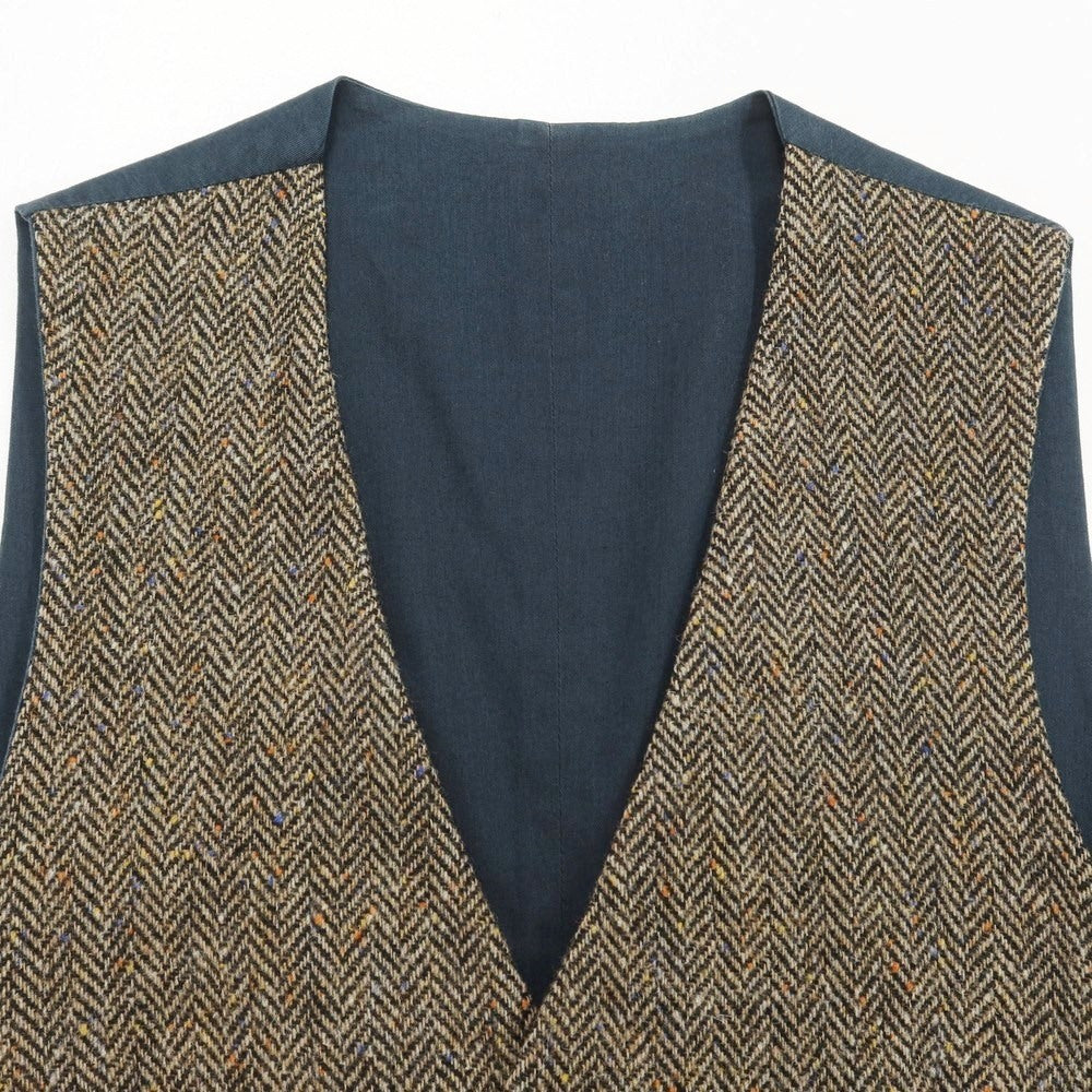 [Used] LARDINI Herringbone Wool Gilet Vest Brown [46] [Condition Rank C] [Men&