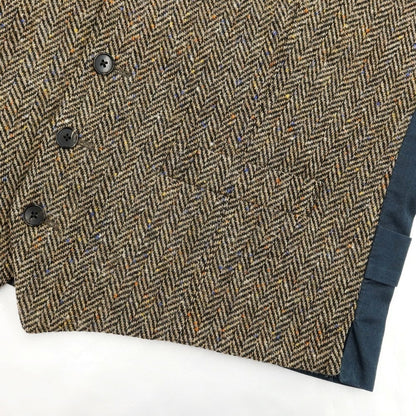 [Used] LARDINI Herringbone Wool Gilet Vest Brown [46] [Condition Rank C] [Men&