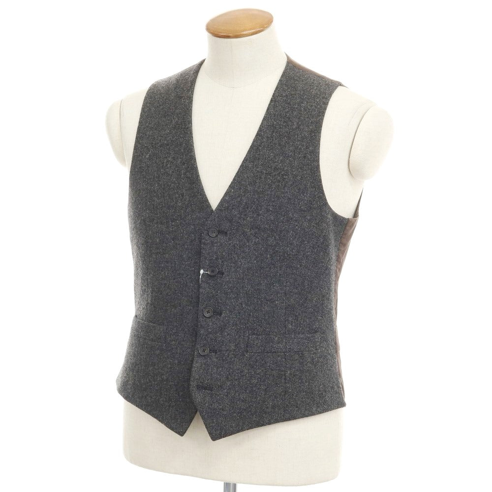 [Used] LARDINI Wool Gilet Vest Dark Gray x Brown [46] [Condition Rank C] [Men&