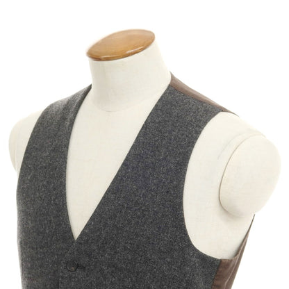 [Used] LARDINI Wool Gilet Vest Dark Gray x Brown [46] [Condition Rank C] [Men&