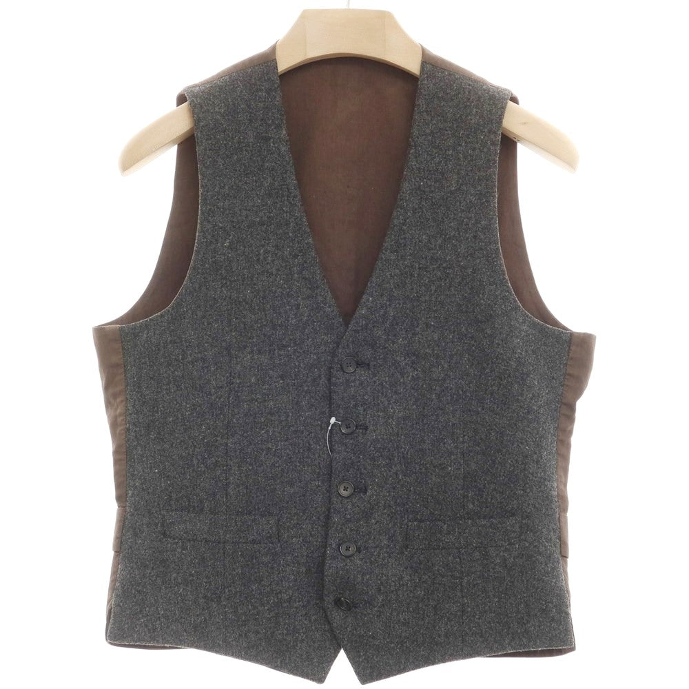 [Used] LARDINI Wool Gilet Vest Dark Gray x Brown [46] [Condition Rank C] [Men&