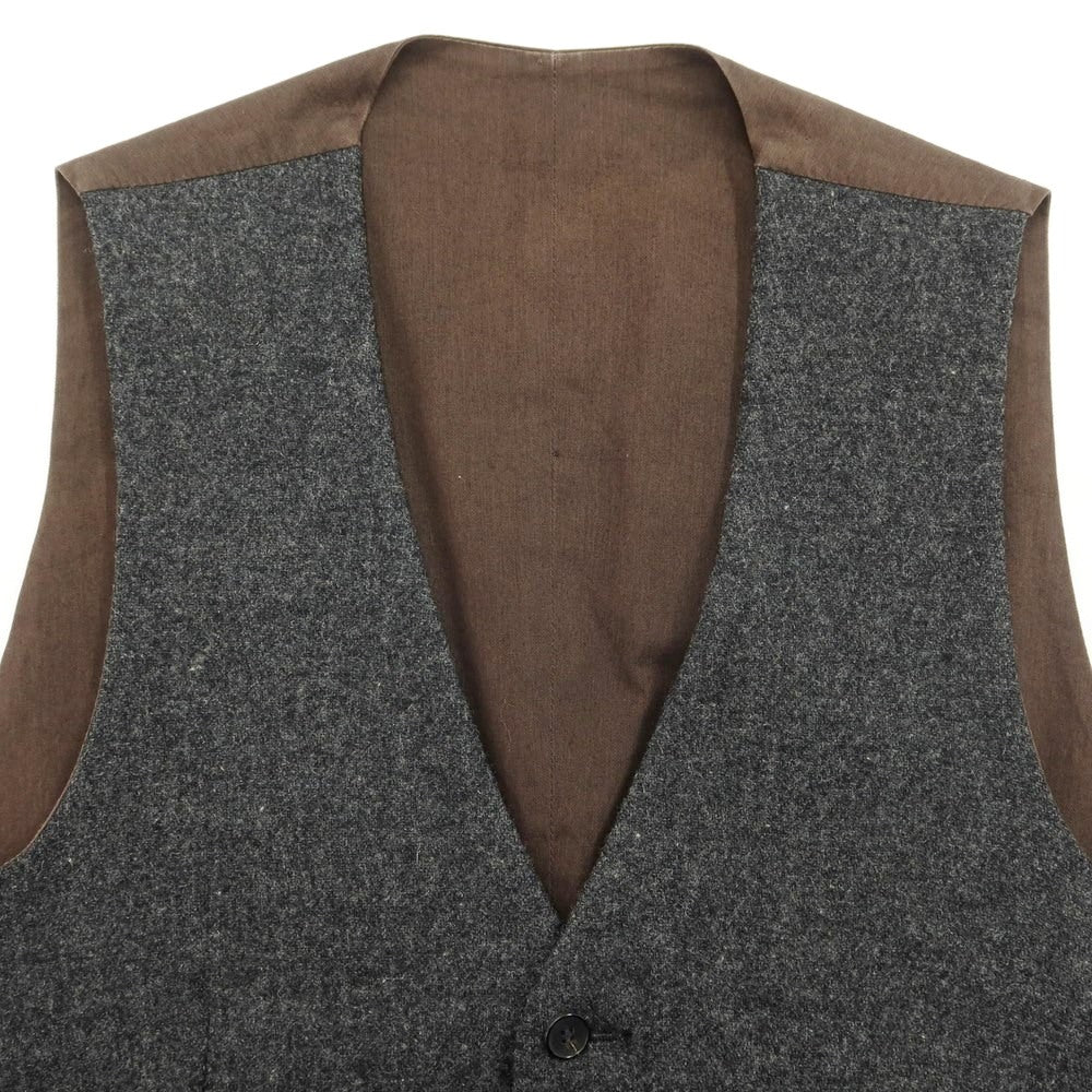 [Used] LARDINI Wool Gilet Vest Dark Gray x Brown [46] [Condition Rank C] [Men&