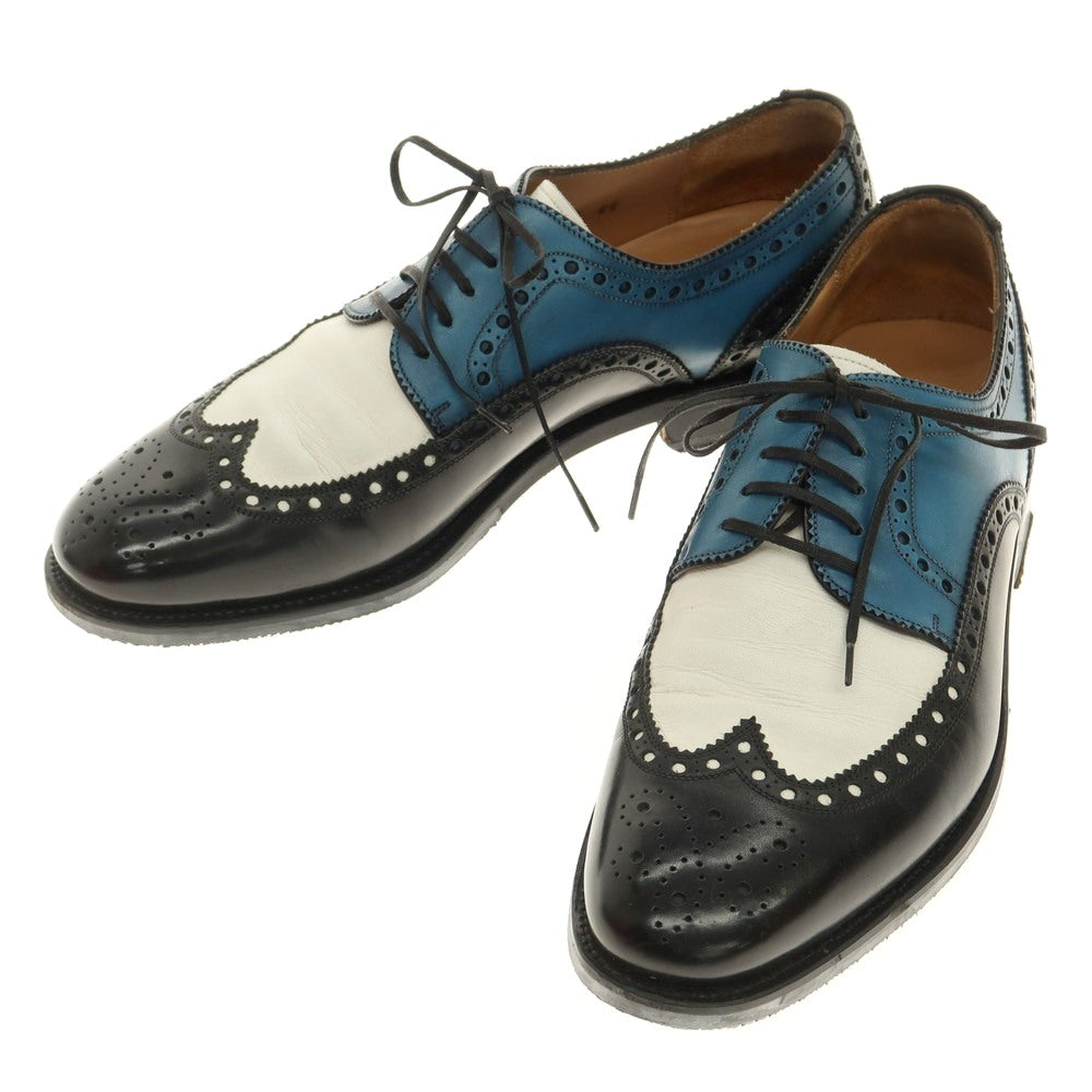 [Used] Salvatore Ferragamo TRAMEZZA Wingtip Dress Shoes Black x Blue x White [9] [Condition Rank B] [Men&