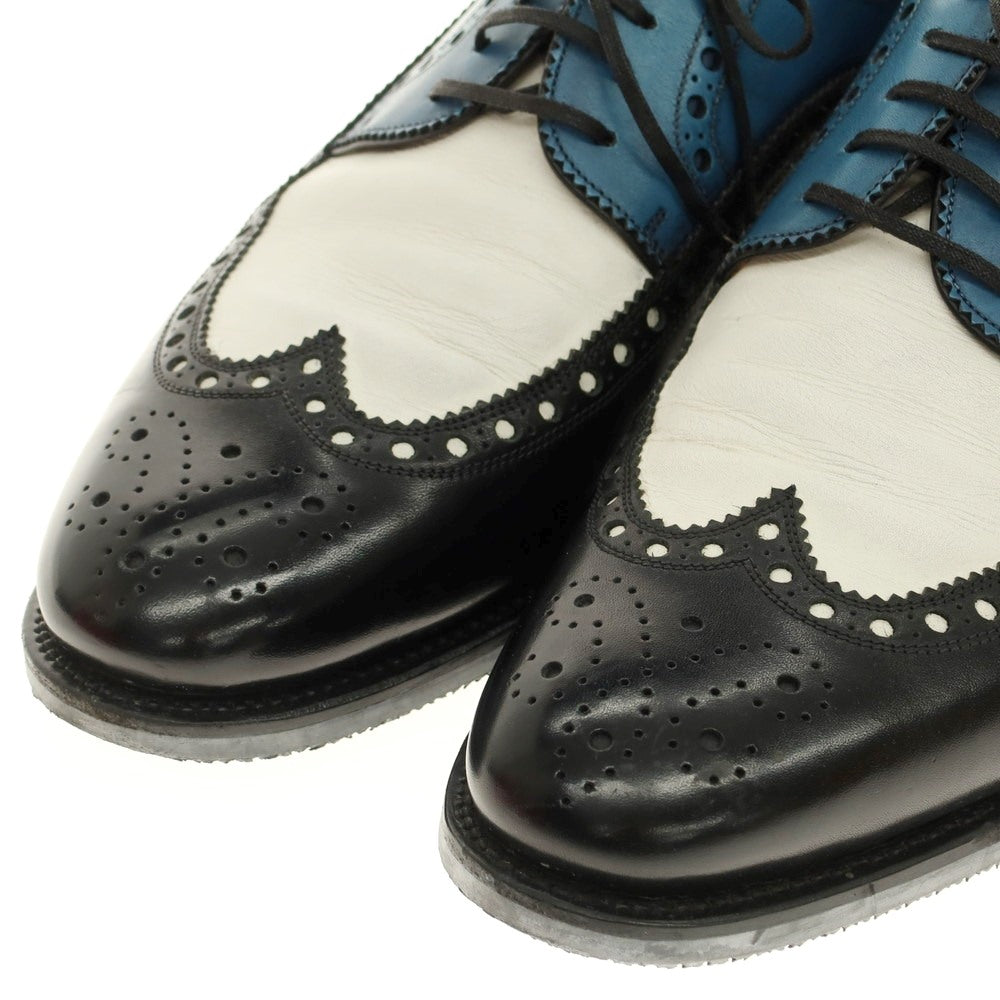 [Used] Salvatore Ferragamo TRAMEZZA Wingtip Dress Shoes Black x Blue x White [9] [Condition Rank B] [Men&