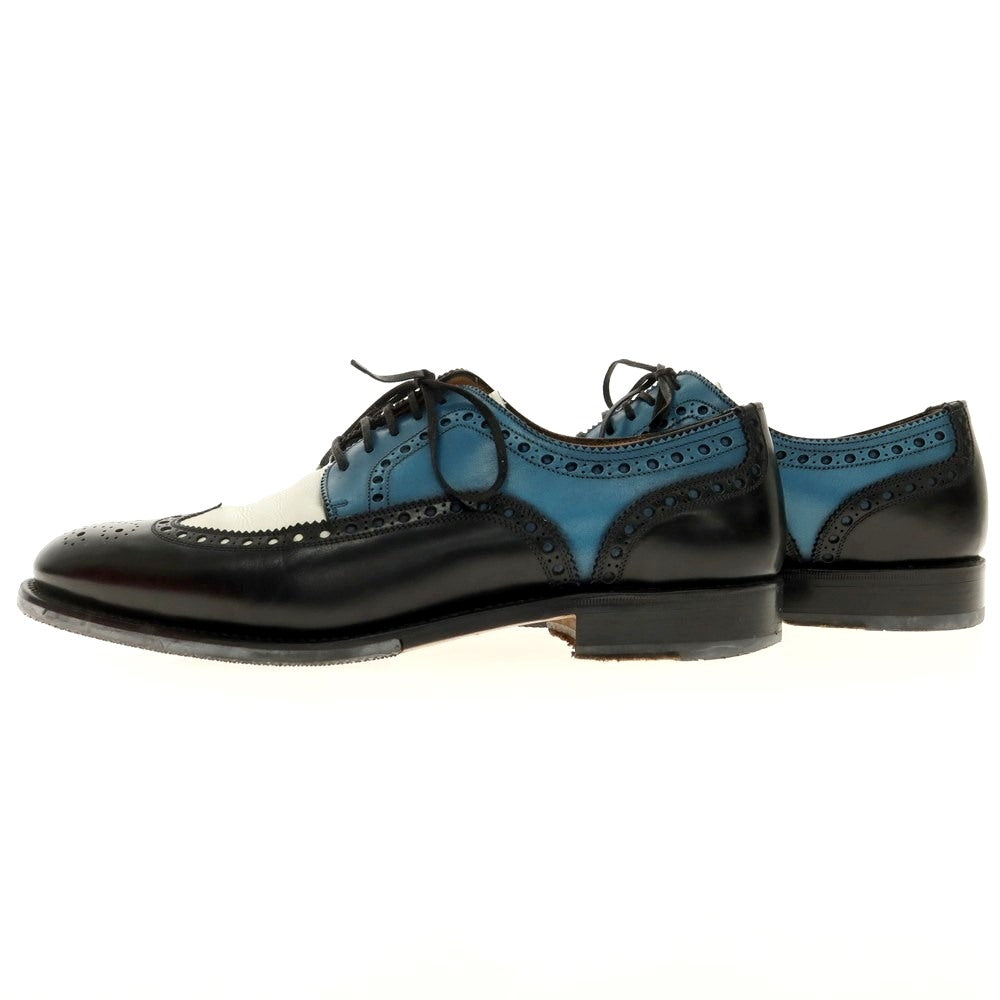 [Used] Salvatore Ferragamo TRAMEZZA Wingtip Dress Shoes Black x Blue x White [9] [Condition Rank B] [Men&