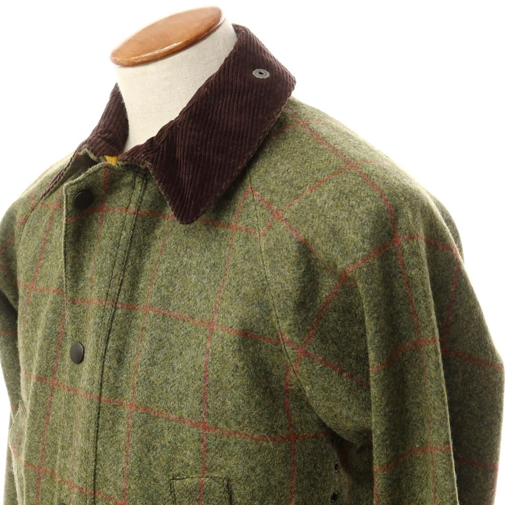 [Used] Barbour SL BEDALE wax wool check field jacket, olive x red [38] [Condition: C] [Men&