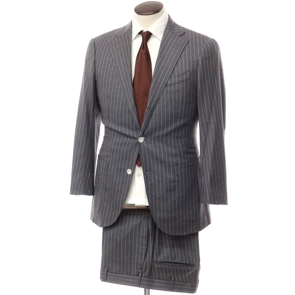 [Used] Takizawa Shigeru Wool Set-up 3-Button Suit Gray x Off-White [Drop7-48] [Condition Rank C] [Men&