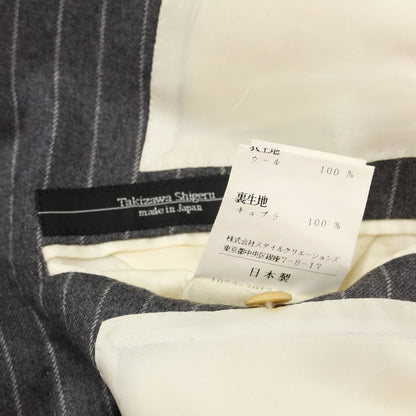 [Used] Takizawa Shigeru Wool Set-up 3-Button Suit Gray x Off-White [Drop7-48] [Condition Rank C] [Men&