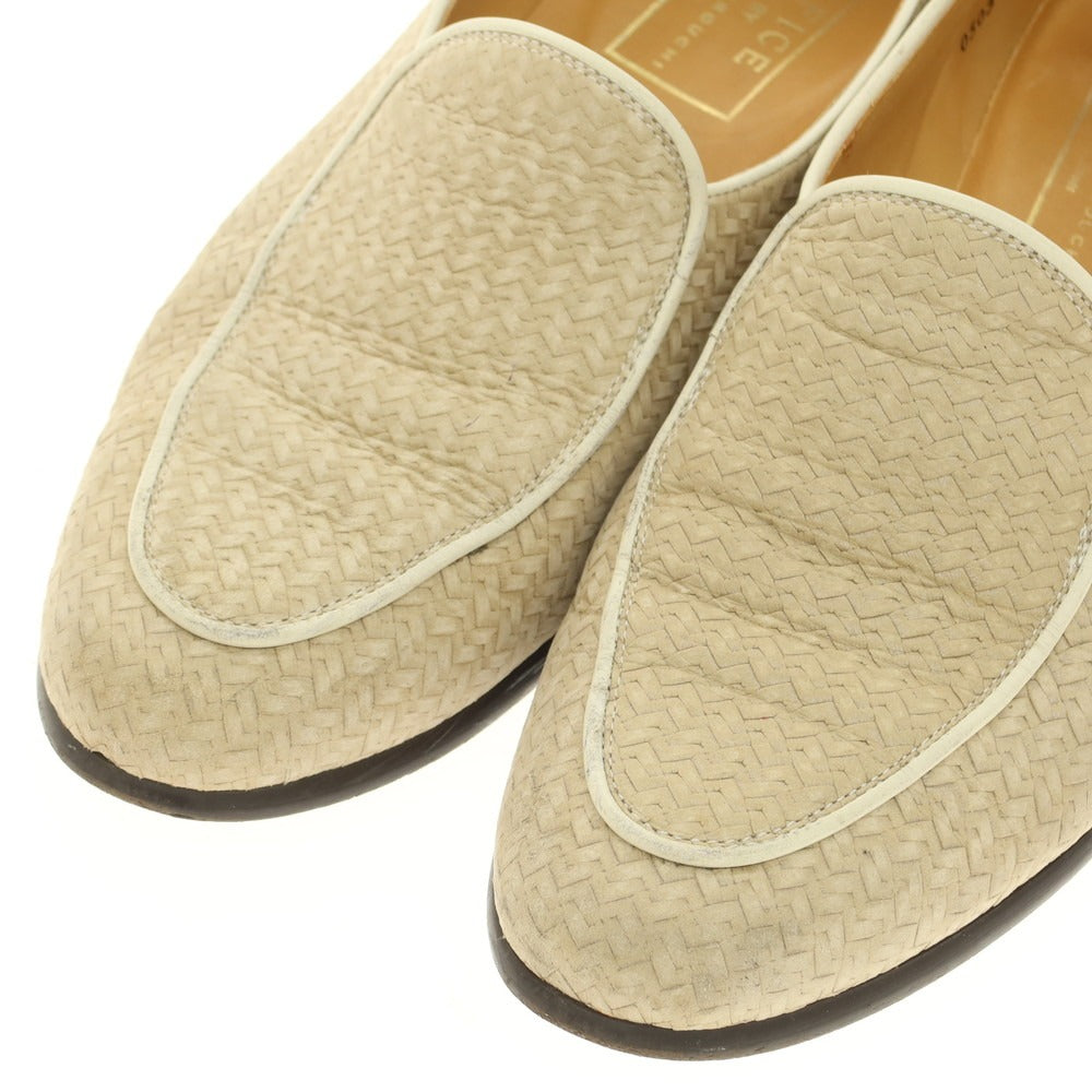 [Used] EDIFICE HIROSHI TUBOUCHI Embossed Nubuck Leather Loafers Beige [7] [Condition Rank B] [Men&