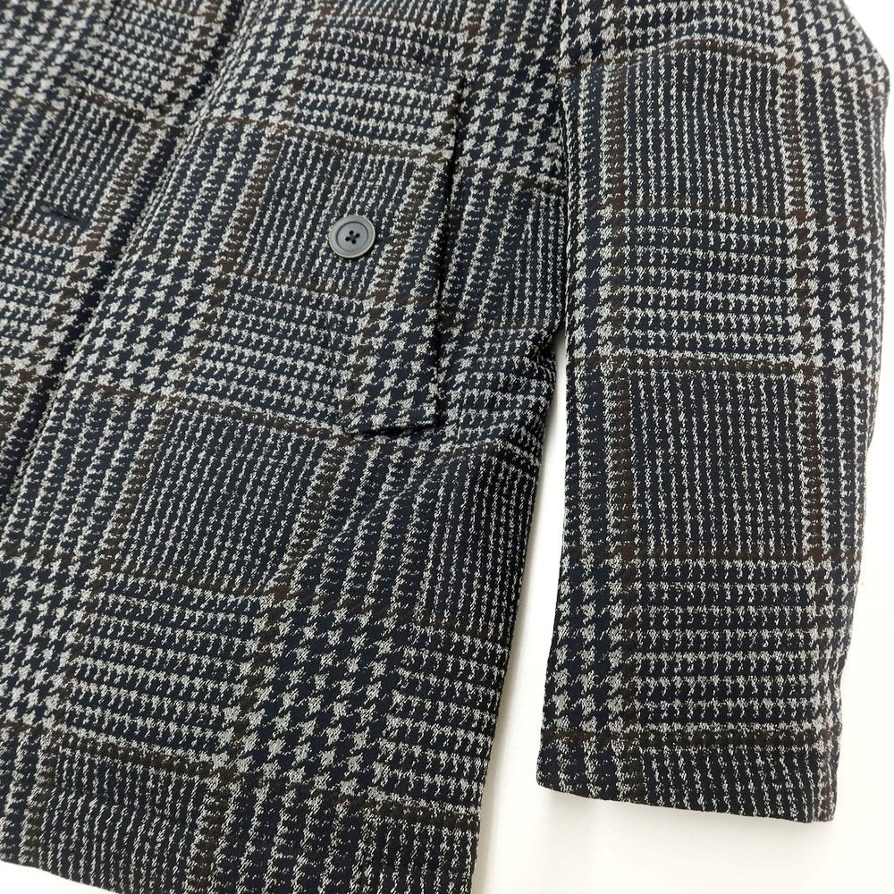 [Used] Herno Tweedy Nylon Check Down Jacket Dark Navy x White x Dark Brown [48] [Condition Rank A] [Men&