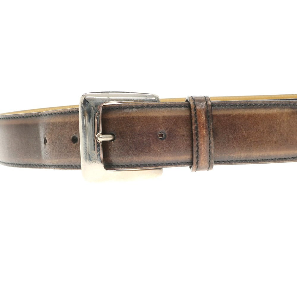 [Used] SUTOR MANTELLASSI Leather Belt Dark Brown [95/110] [Condition Rank C] [Men&