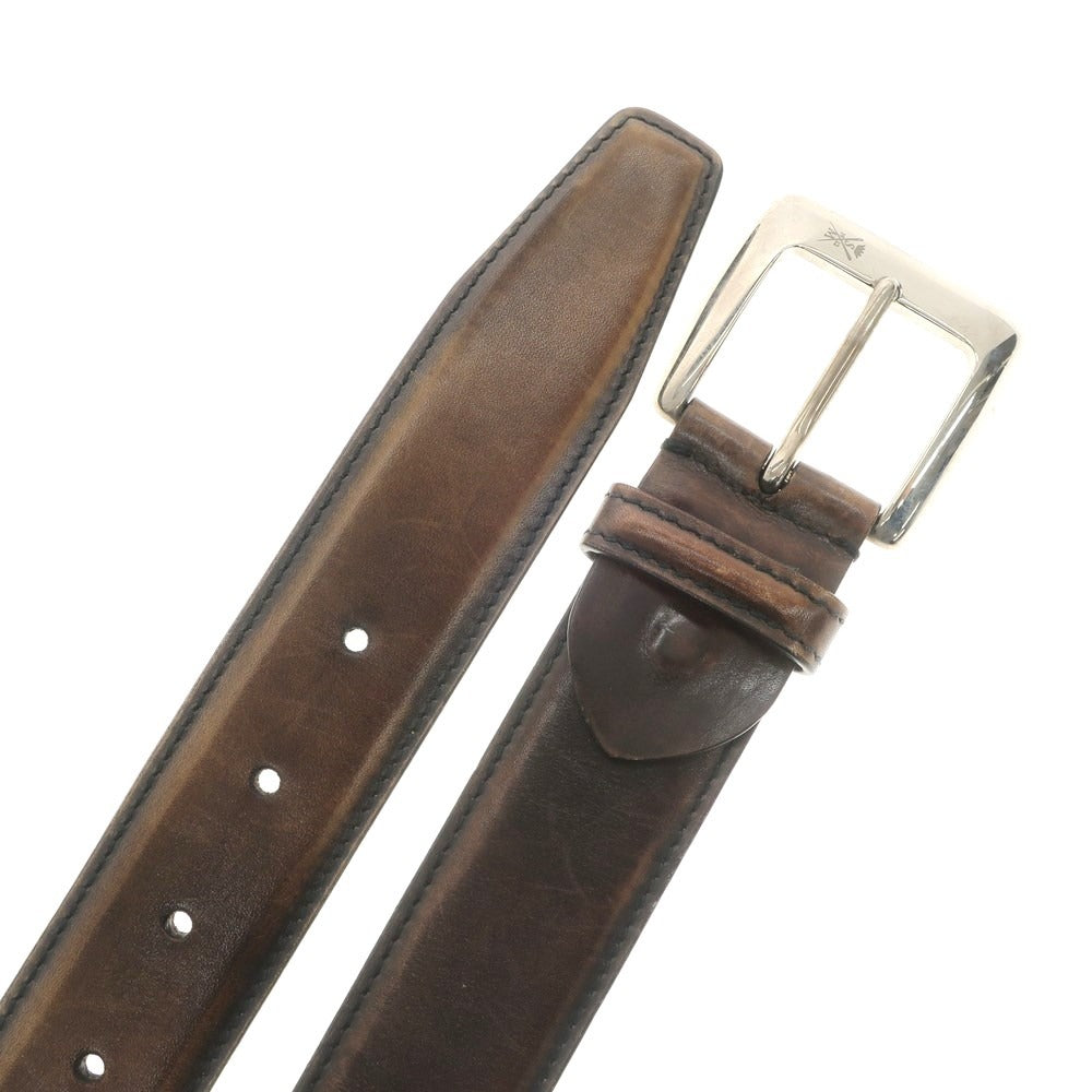 [Used] SUTOR MANTELLASSI Leather Belt Dark Brown [95/110] [Condition Rank C] [Men&