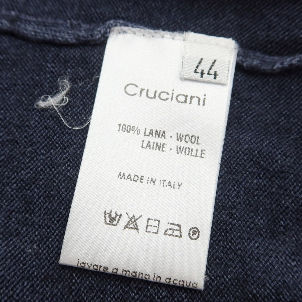 [Used] CRUCIANI High gauge wool high neck knit navy [44] [Condition rank B] ​​[Men&