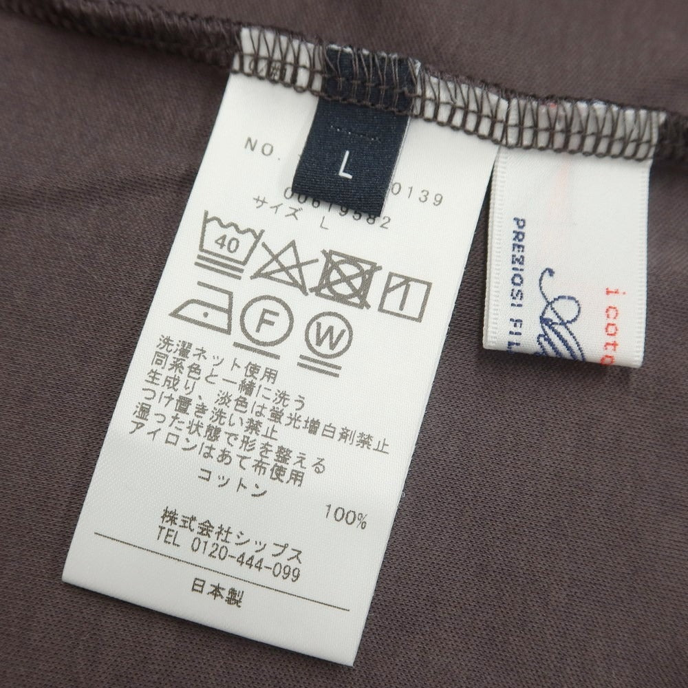 [Used] SHIPS Cotton Crew Neck Long Sleeve T-Shirt Taupe [L] [Condition Rank C] [Men&